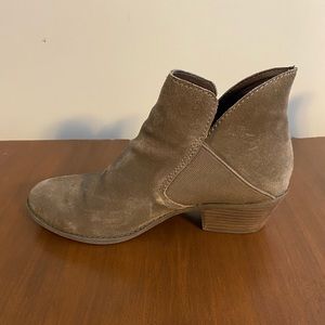 Taupe suede booties